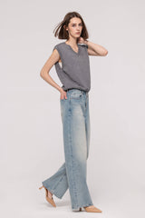 High-Rise Wide Leg Button-Fly Jeans