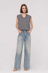 High-Rise Wide Leg Button-Fly Jeans