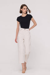 High-Rise Straight Cropped Jeans