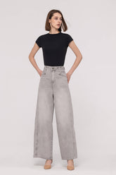 Light Grey Wide Leg Jeans