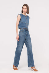 High-Waist Wide Leg Jeans