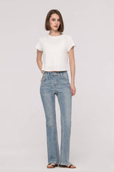Mid-Waist Flared Studs Jeans