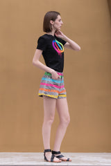 Embroidery Slim Short T-Shirts