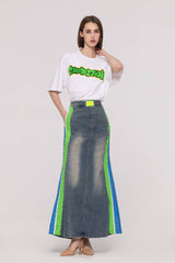 Printed Side Panel Mermaid Skirts