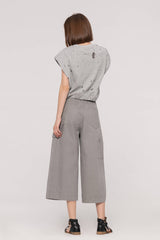 Belted Grey Cropped Jeans