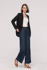 Lyocell Wide-Waist Jeans