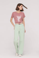 Mid-Waist Two-Way Stretched Jeans