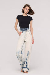 Double-Waist Wide Leg Jeans