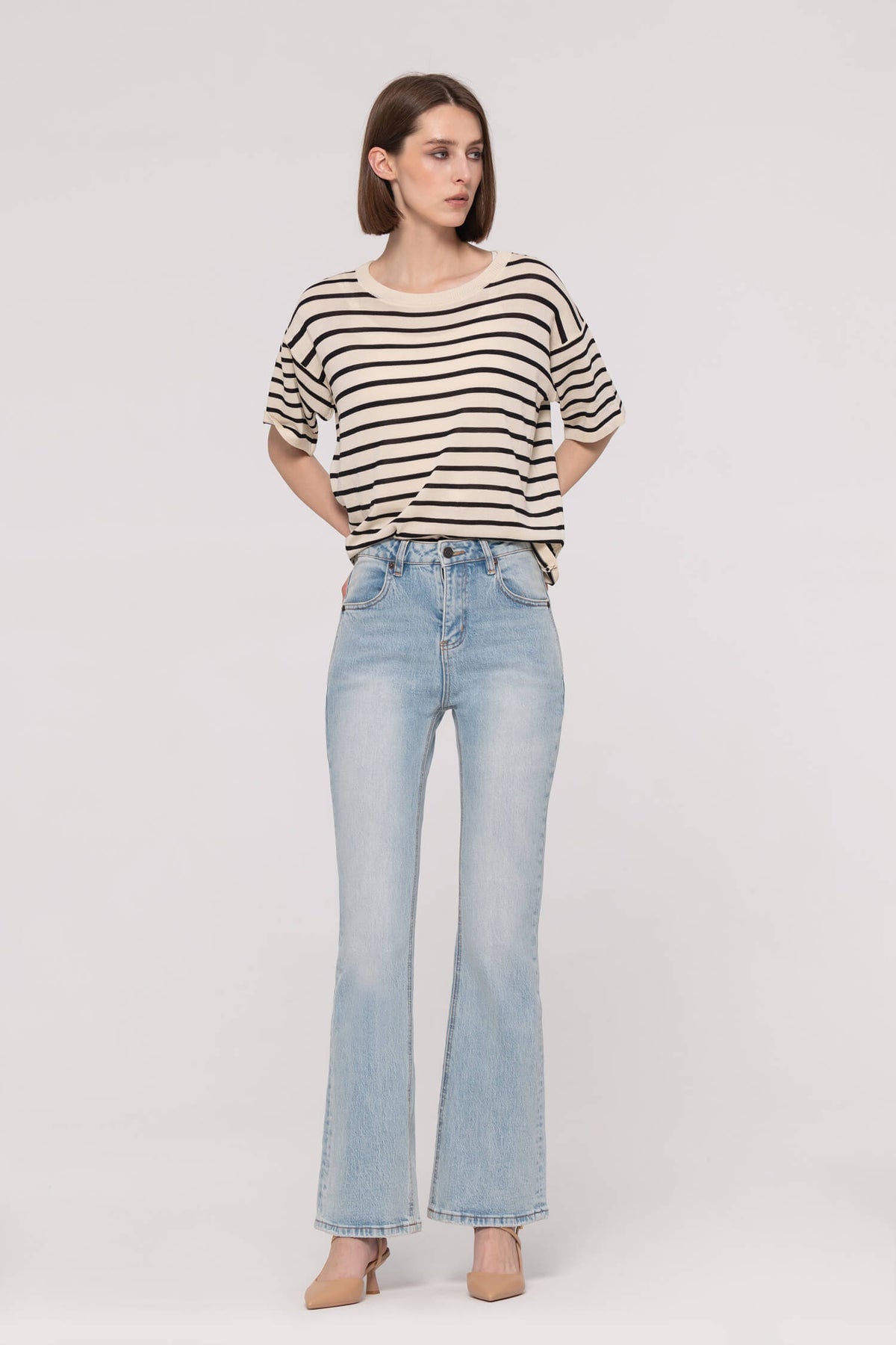 Mid-Waist Flared Jeans