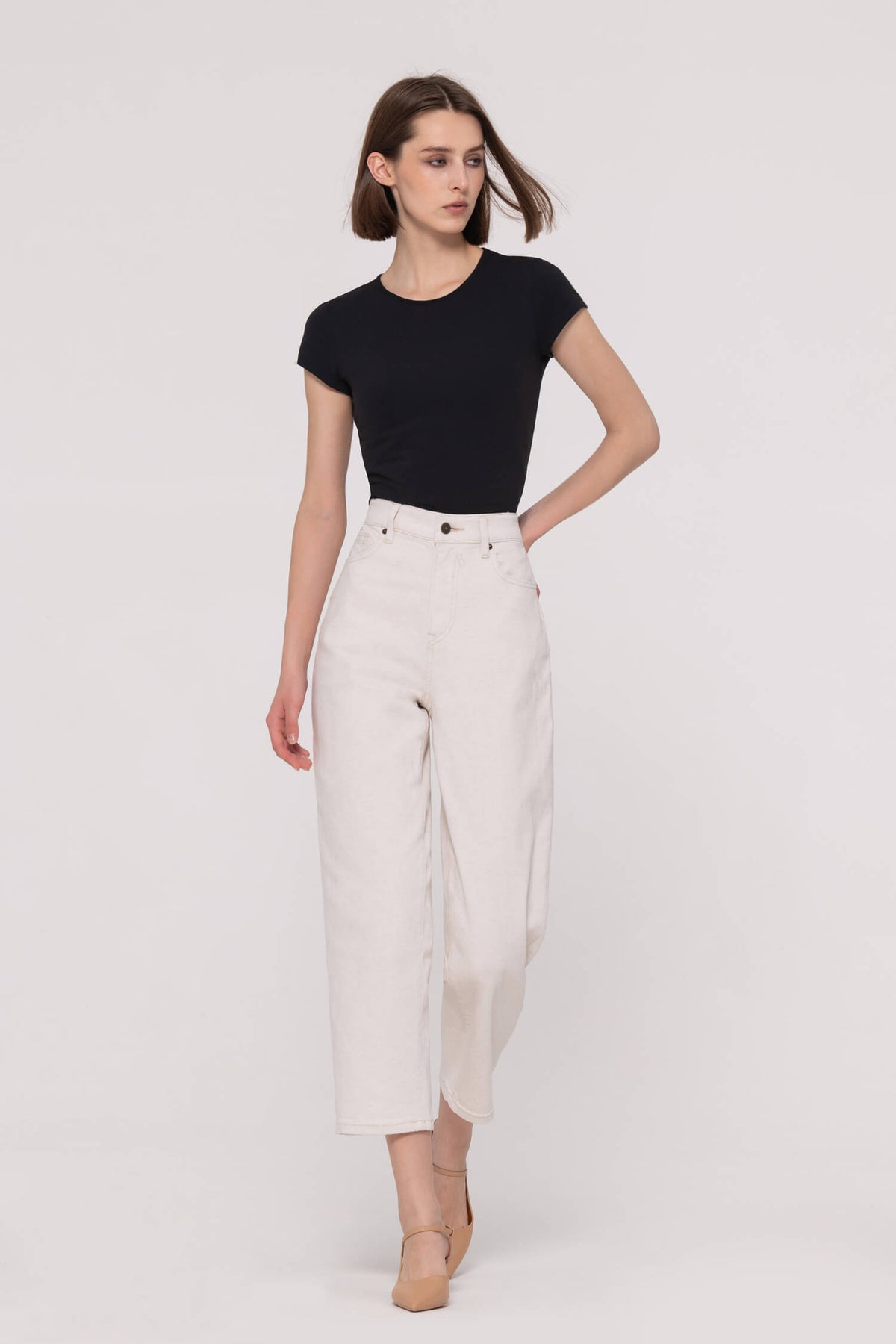 High-Rise Straight Cropped Jeans