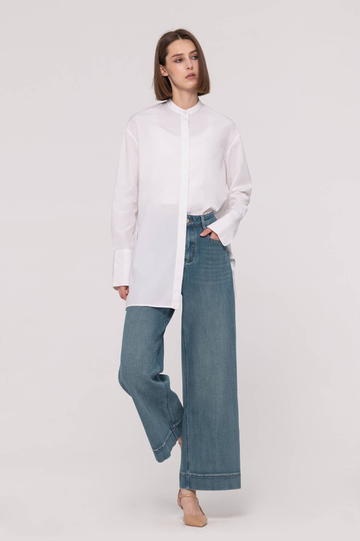 Two Way Stretched Cropped Jeans