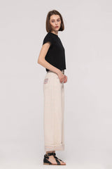 Colored Yarn Ripped Jeans