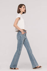 Mid-Waist Flared Studs Jeans
