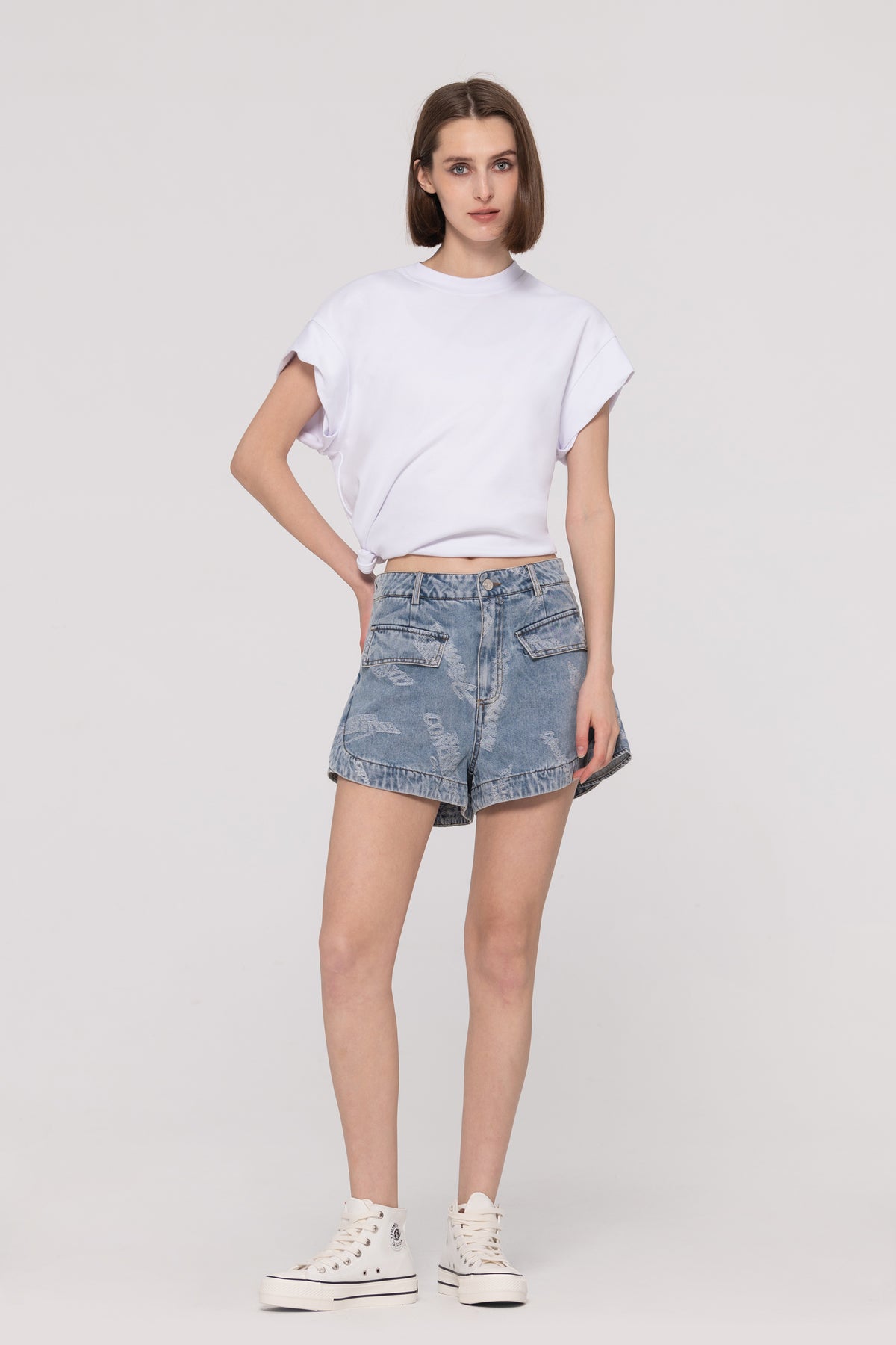 Mid-Rise Jacquard Shorts