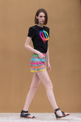 Embroidery Slim Short T-Shirts