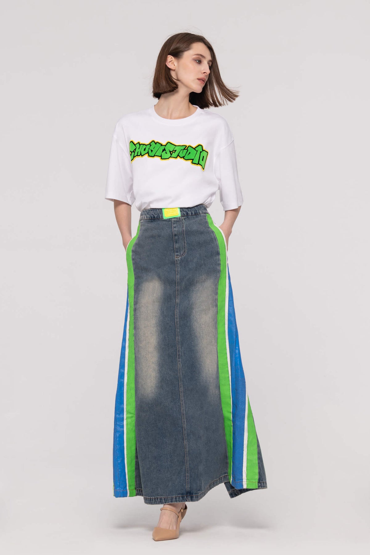 Printed Side Panel Mermaid Skirts