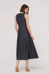 A-line Sleeveless Denim Dress