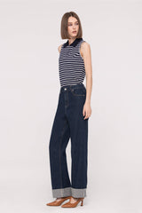 Rolled-up Straight Jeans