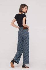 High-Waist Rippling Wave Jacquard Jenas