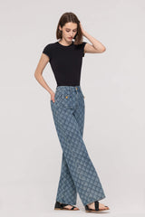 High-Waist Allover Print Jeans