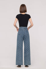 High-Waist Allover Print Jeans