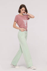 Mid-Waist Two-Way Stretched Jeans