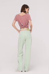 Mid-Waist Two-Way Stretched Jeans