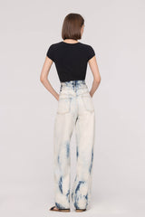 Double-Waist Wide Leg Jeans